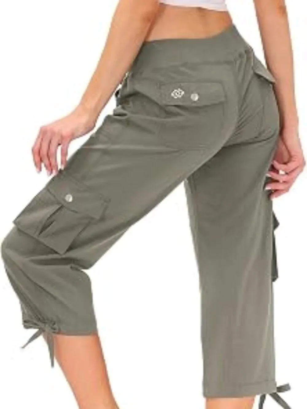 Women's Cargo Hiking Capri Pants Lightweight Quick Dry Running Athletic Casual - Picture 10 of 14